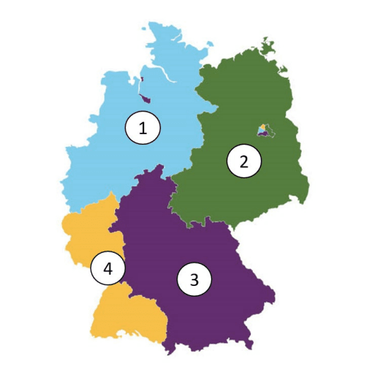 How were the occupation zones of Germany distributed after 1945?