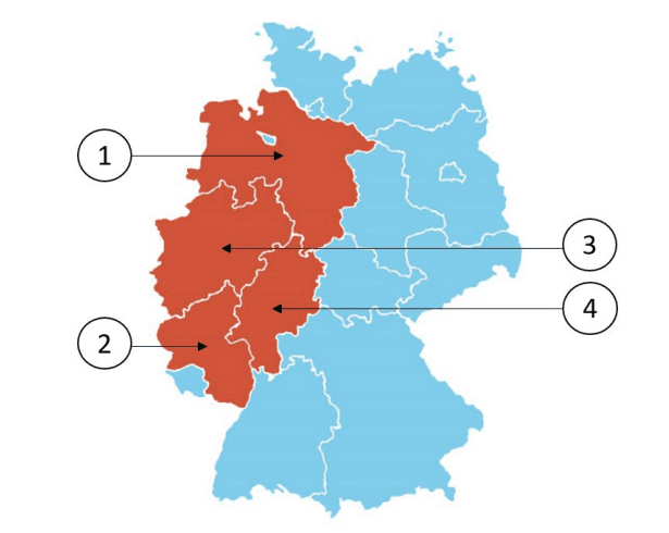 Which federal state is North Rhine-Westphalia?